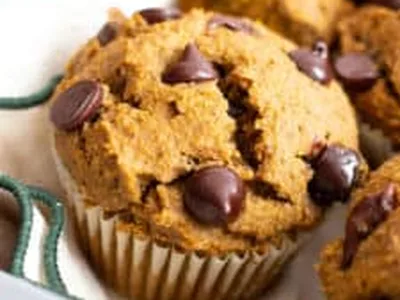 Pumpkin Chocolate Chip Muffins with Oat Flour and Almond Meal