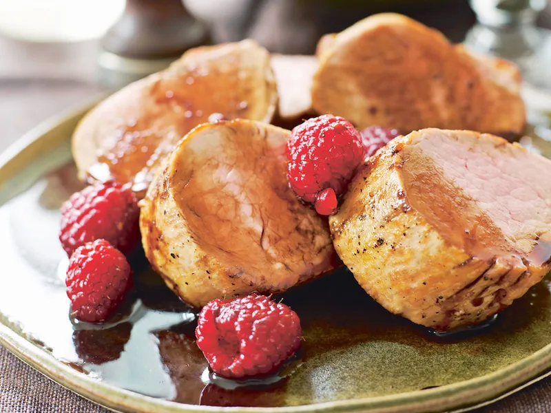 Roasted Pork Tenderloin with Balsamic Raspberry Sauce