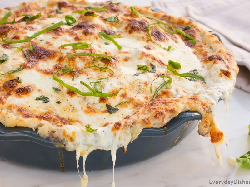 Baked Mozzarella Potato Pie with Garlic and Herbs