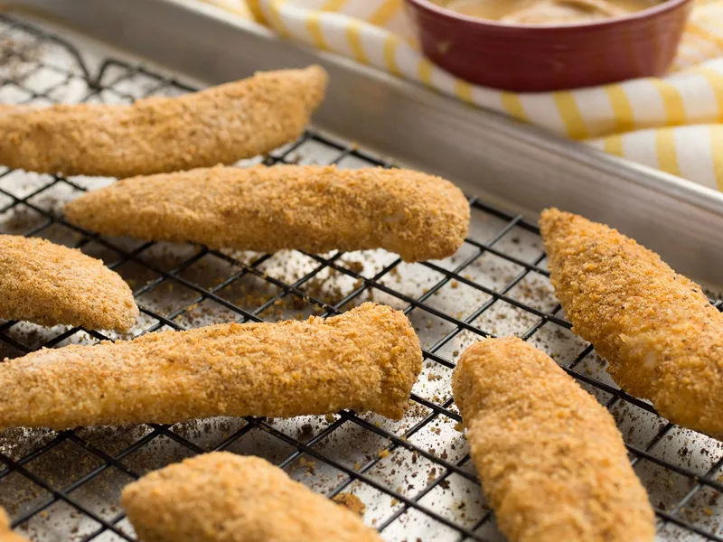 Baked Old Bay Chicken Tenders with Honey Mustard