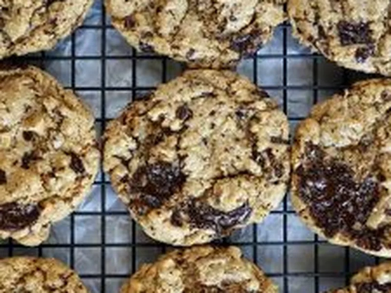 Vegan Spelt Walnut Dark Chocolate Chip Cookies