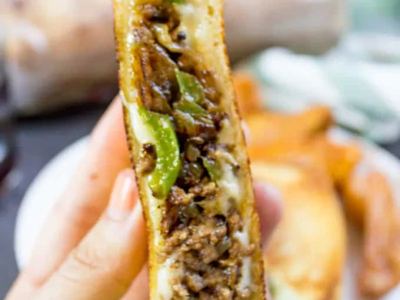 Ground Beef Philly Cheesesteak Grilled Cheese
