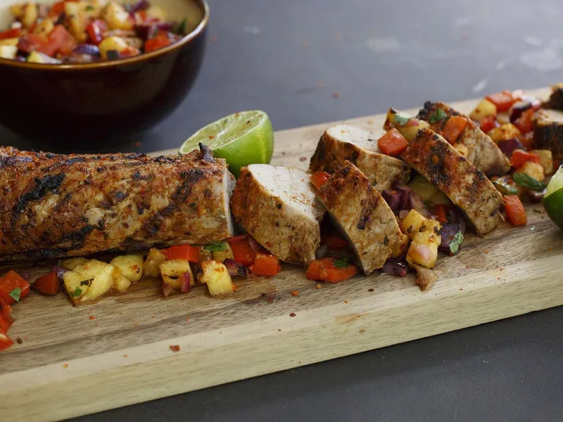 Chipotle Garlic Grilled Pork with Pineapple Salsa