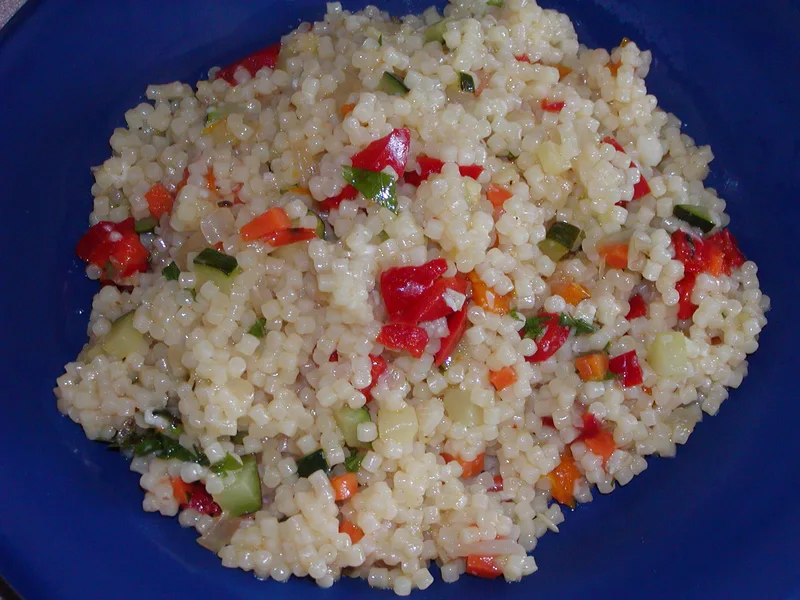 Acini Di Pepe With Zucchini and Peppers