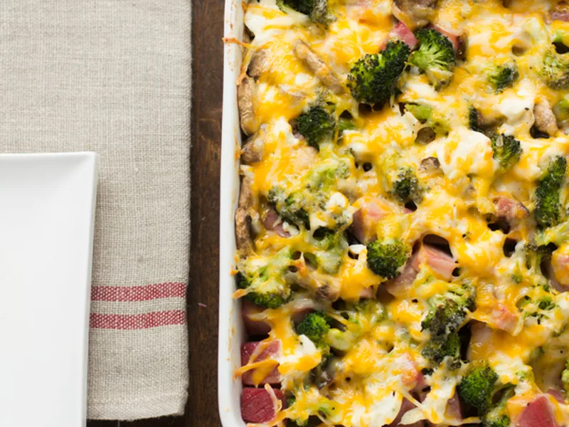 Idaho Potato Ham Bake with Broccoli and Cheddar