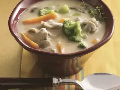 Slow-Cooker Chicken and Vegetable Chowder with Broccoli