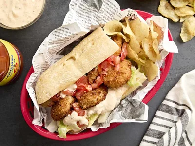Crispy Fried Shrimp Po' Boys with Creole Remoulade