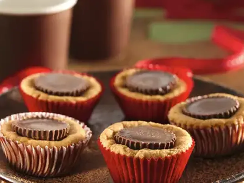 Peanut Butter Cookie Cups with Chocolate Centers