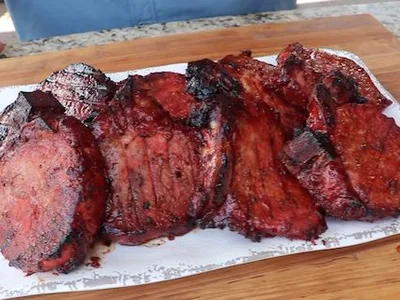 Smoked Char Siu Pork Chops with Five Spice Glaze