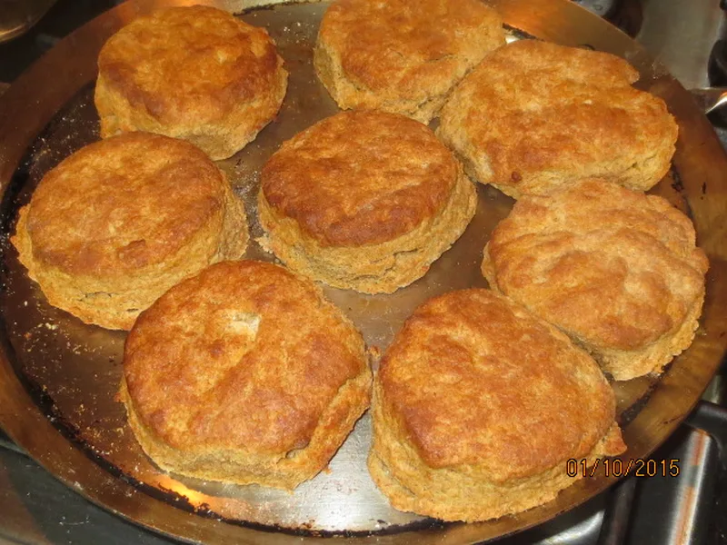 Whole Wheat Buttermilk Biscuits with Flaky Butter Layers