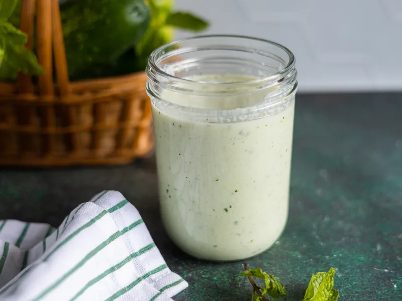 Greek Tzatziki Sauce with Fresh Cucumber and Herbs