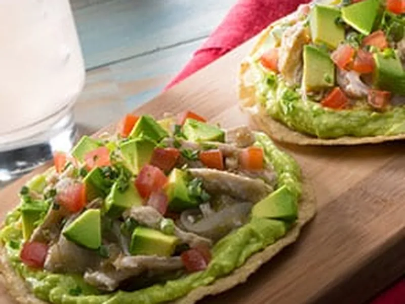 Quick Chicken Tostadas with Avocado and Salsa Verde