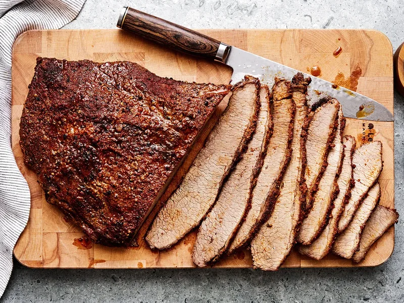 Sweet and Smoky Oven-Braised Beef Brisket with Coffee Rub