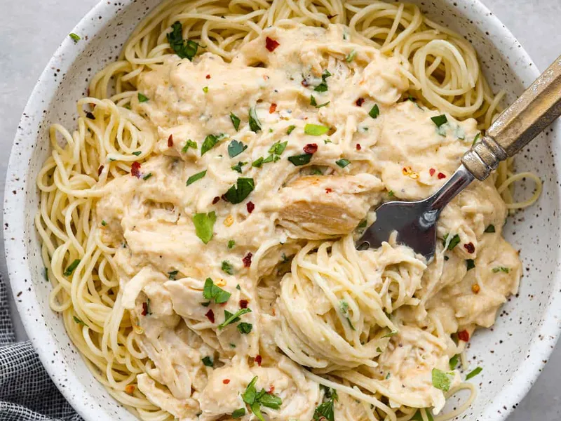 Slow Cooker Angel Chicken with Creamy Italian Sauce