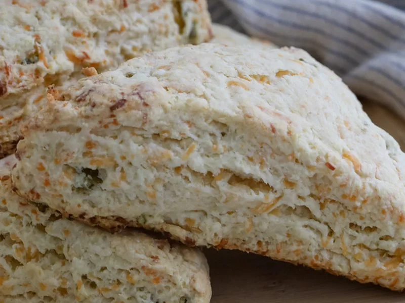 Cheddar Jalapeño Honey Scones with Sharp Cheese