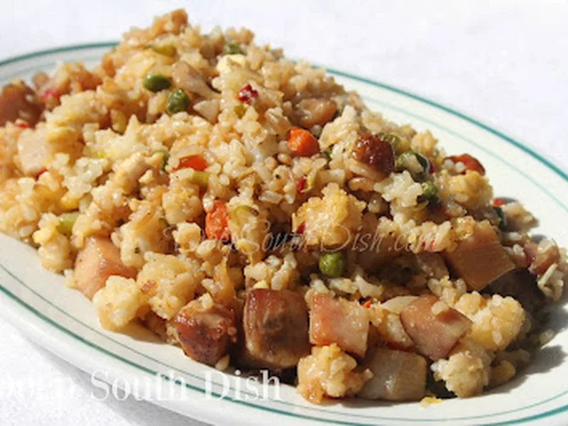Quick Pork and Egg Fried Rice with Vegetables