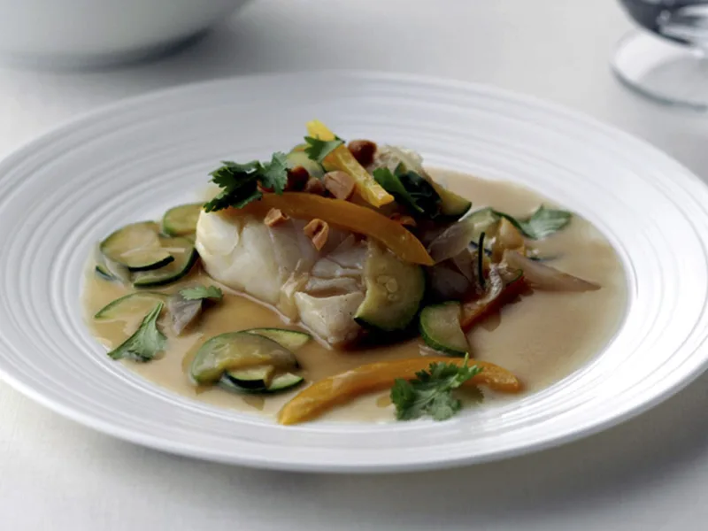 Thai Coconut-Roasted Ginger Fish with Vegetables