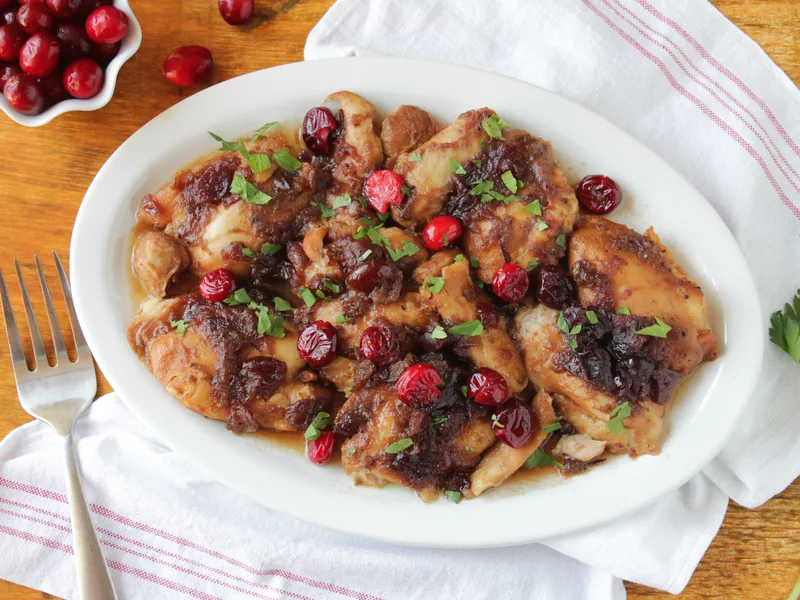 Slow Cooker Cranberry Chicken Thighs