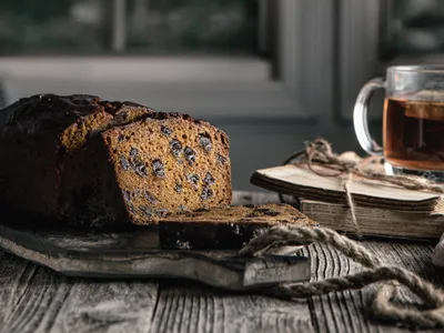 Moist Chocolate Chip Pumpkin Loaf with Orange Juice