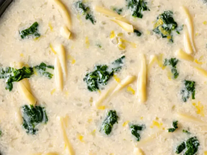 Creamy Spinach Stracciatella Soup with Pasta
