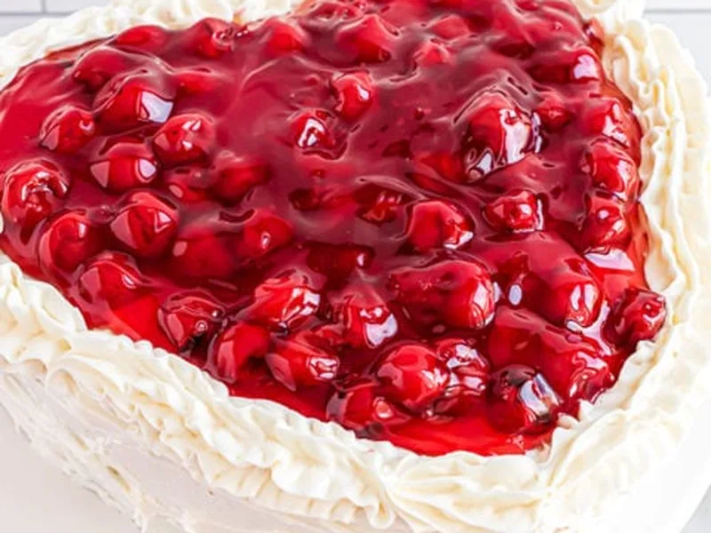 Heart-Shaped Cherry Cake with Buttercream