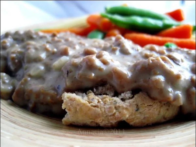 Ground Beef and Biscuit Casserole with Cream of Mushroom