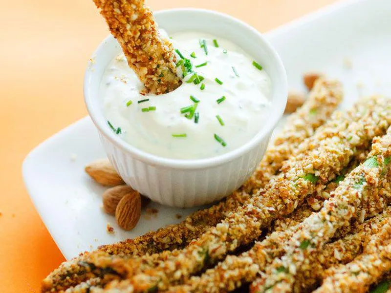 Crispy Almond-Parmesan Baked Asparagus Fries
