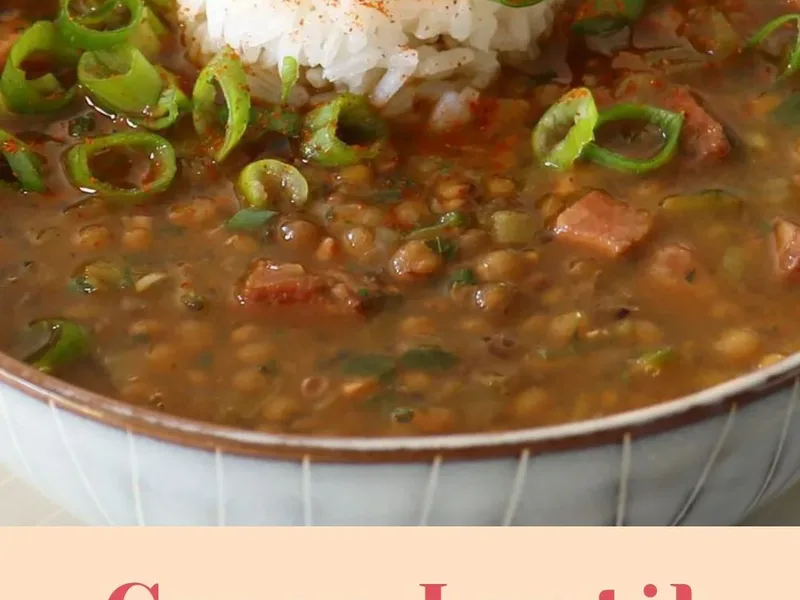 Creole Green Lentil Gumbo with Andouille
