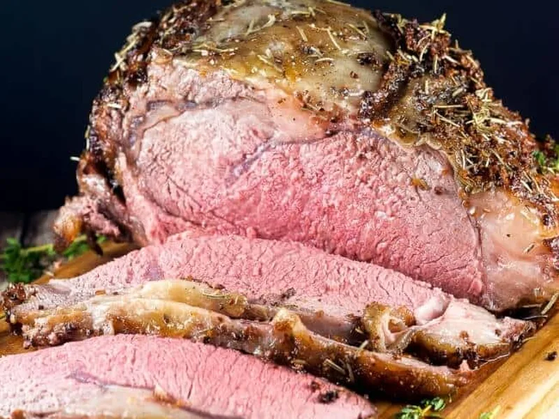 Cajun Herb Crusted Prime Rib Roast with Garlic and Rosemary