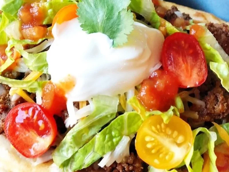 Air Fryer Fried Bread Tacos with Ground Meat