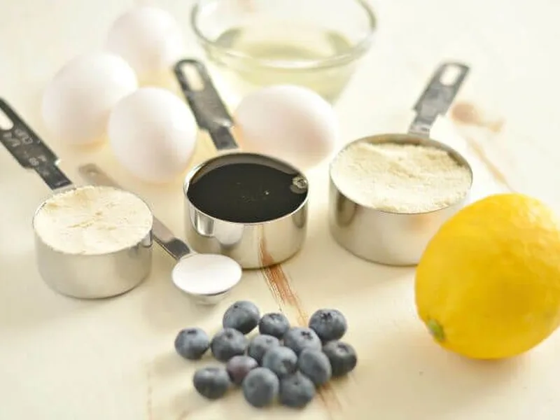 Coconut Flour Blueberry Lemon Bread with Maple Glaze