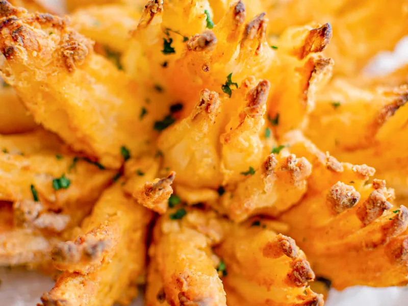 Air Fryer Blooming Onion with Horseradish Sauce