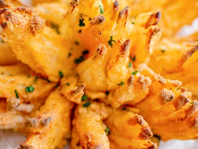Air Fryer Blooming Onion with Horseradish Sauce