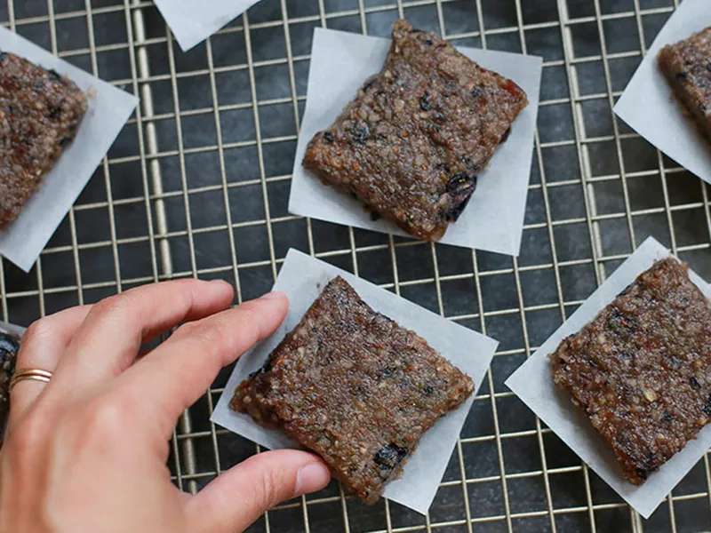 No-Bake Blueberry Date Nut Bars with Hemp Seeds