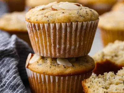 Almond Poppy Seed Muffins with Sour Cream