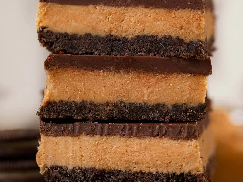No-Bake Peanut Butter Oreo Bars with Chocolate Topping