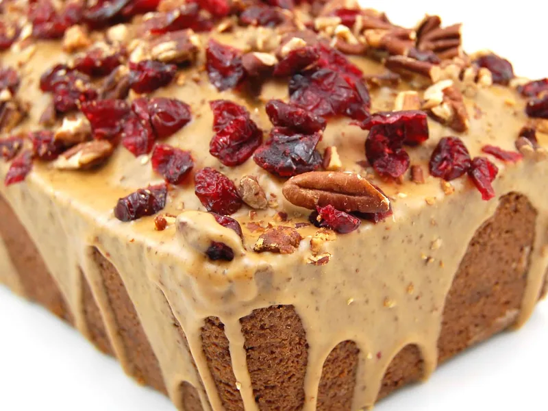 Espresso Pound Cake with Cranberries and Pecans