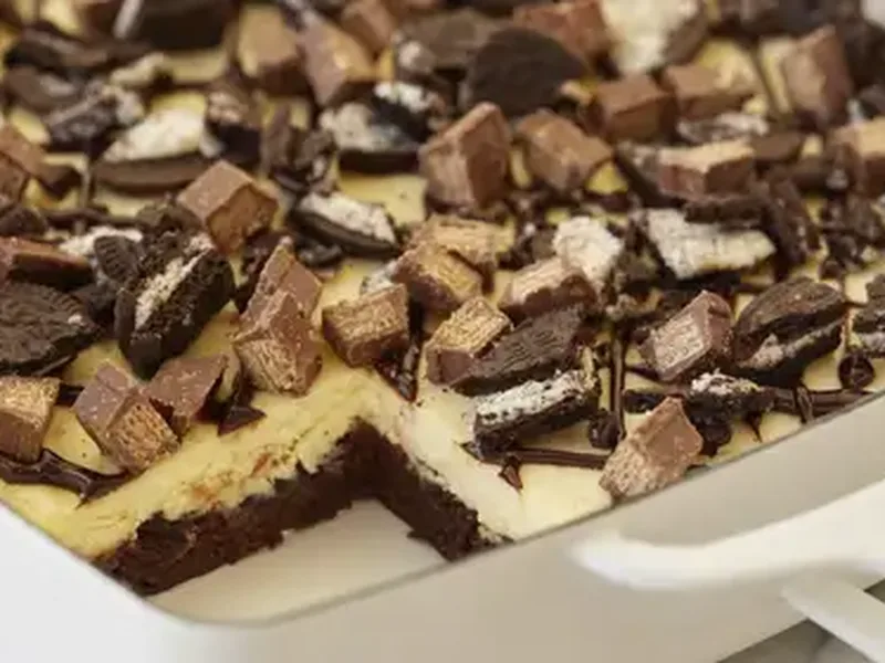 Kit Kat Oreo Cheesecake Brownie Bars