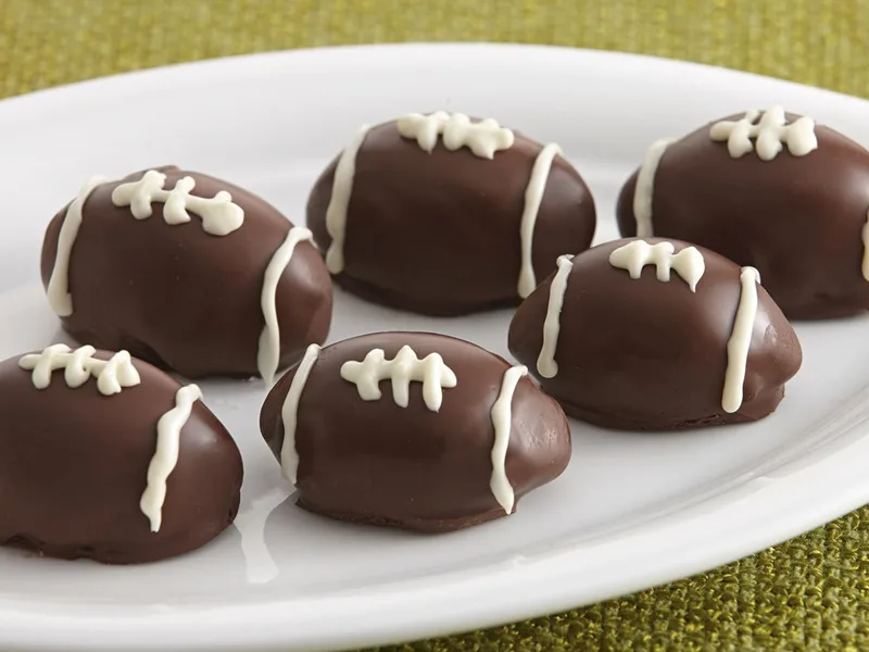 Chocolate Raspberry Football Cookie Truffles