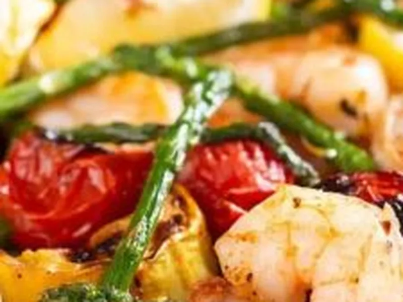 Sheet Pan Shrimp with Roasted Bell Peppers and Zucchini