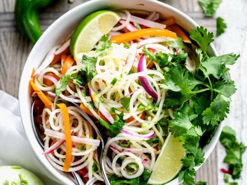 Fresh Kohlrabi Slaw with Lime and Cilantro