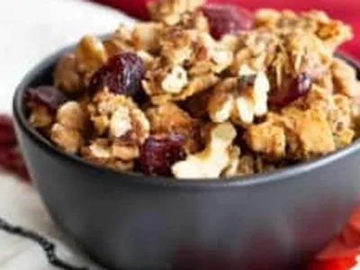 Grain-Free Cranberry Walnut Granola with Coconut and Maple