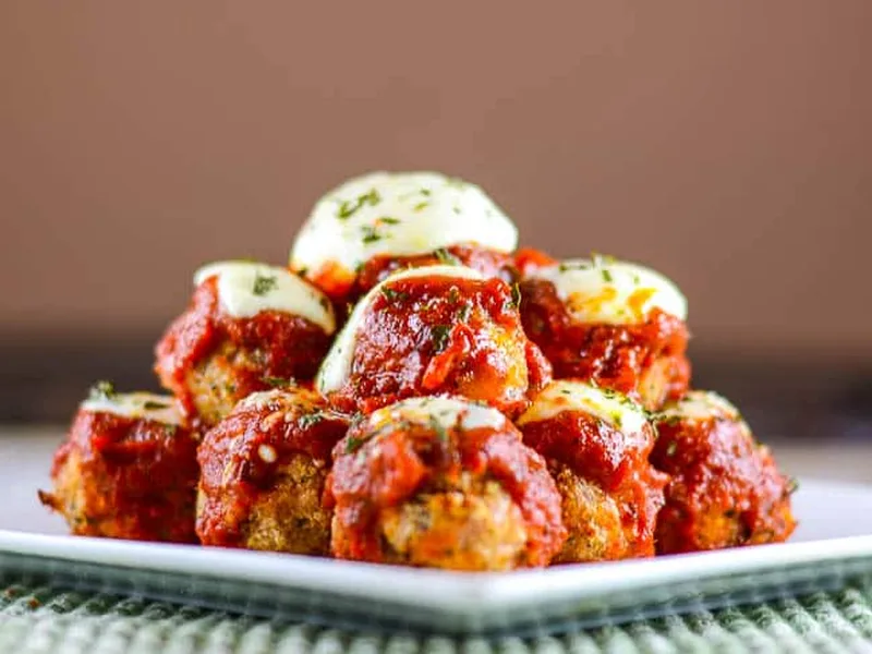 Baked Chicken Parmesan Meatballs with Italian Seasoning