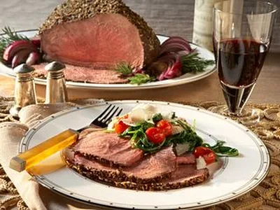 Fennel-Crusted Beef Roast with White Bean Puree