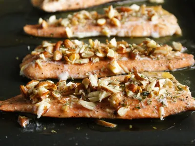 Oven-Baked Trout with Brown Butter Almond Sauce
