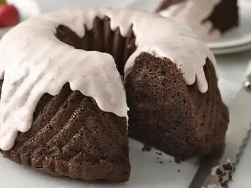 One-Bowl Strawberry-Glazed Devil's Food Bundt Cake