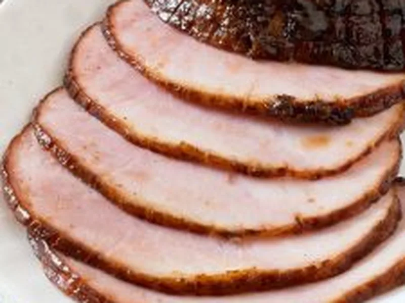 Air Fryer Glazed Ham with Brown Sugar and Rum