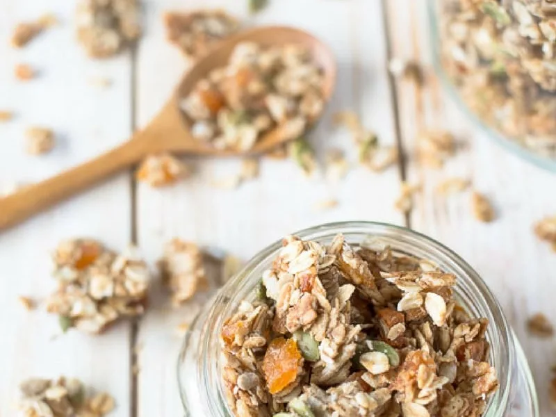 Homemade Apricot Sunflower Granola with Rice Crisps