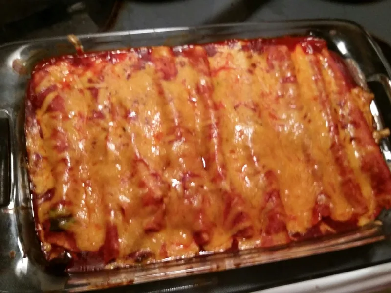 Crispy Corn Enchiladas with Beef and Sharp Cheddar