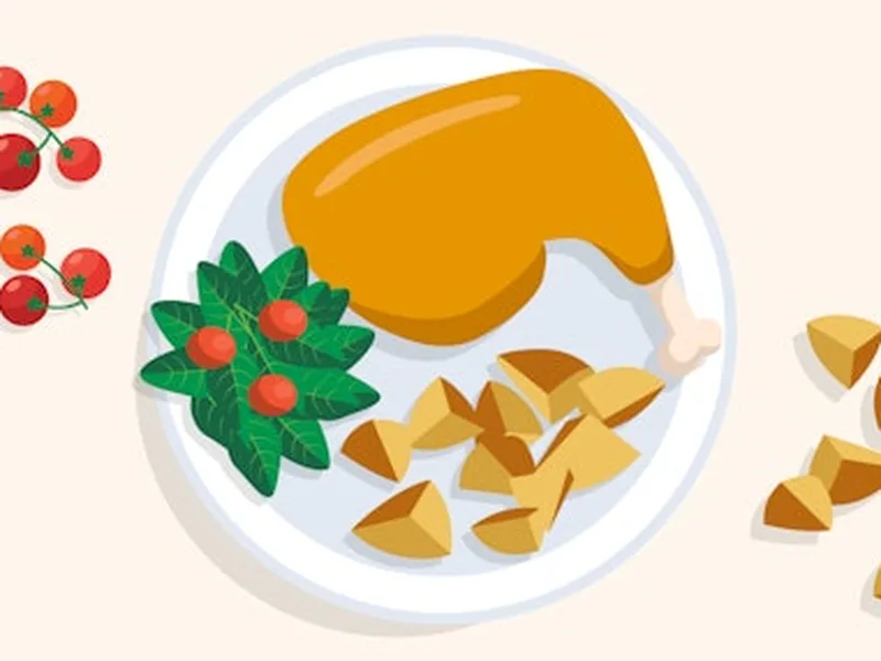 Rotisserie Chicken Green Salad with Roasted Potatoes